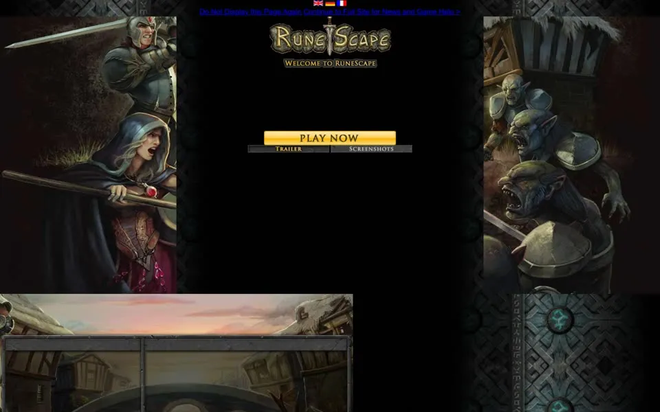 runescape.com homepage in 2009