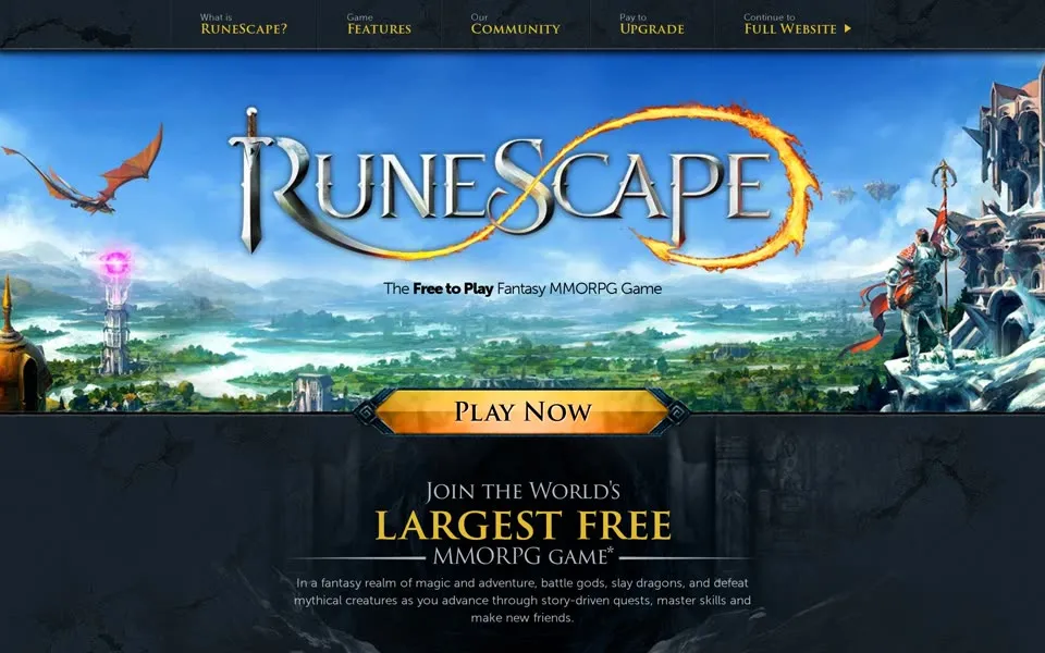 runescape.com homepage in 2015