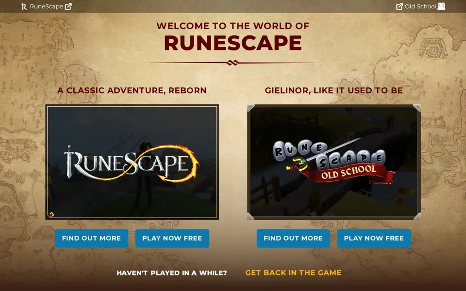 runescape.com homepage in 2023