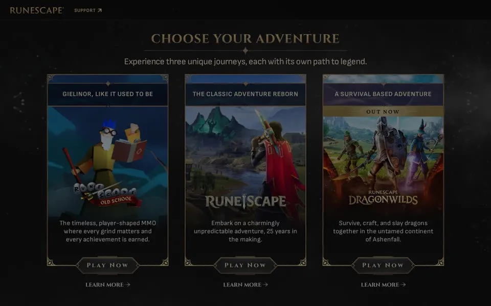 runescape.com homepage in 2026