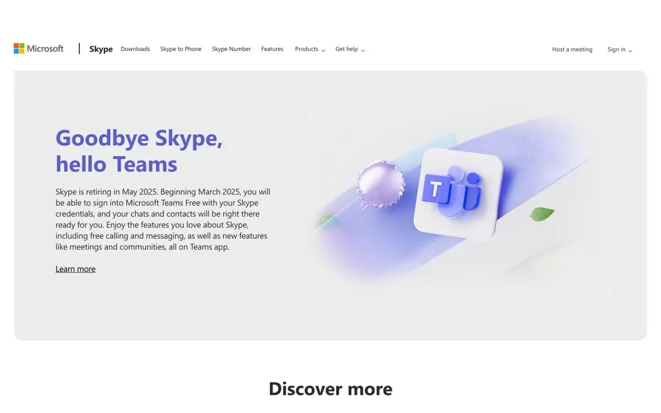 skype.com homepage in 2025