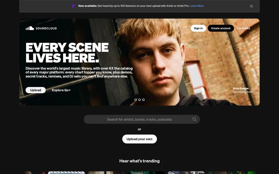 soundcloud.com homepage in 2026
