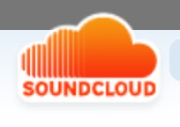 SoundCloud logo on the 2009 soundcloud.com homepage: Orange gradient cloud above the wordmark