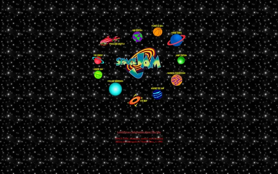 spacejam.com homepage in 2017