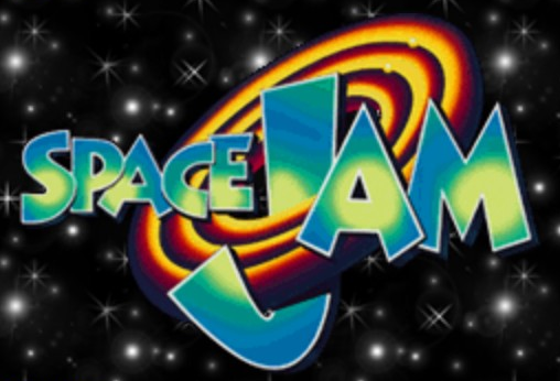 Space Jam logo on the 2017 spacejam.com homepage: The original blue and green lettering returns.