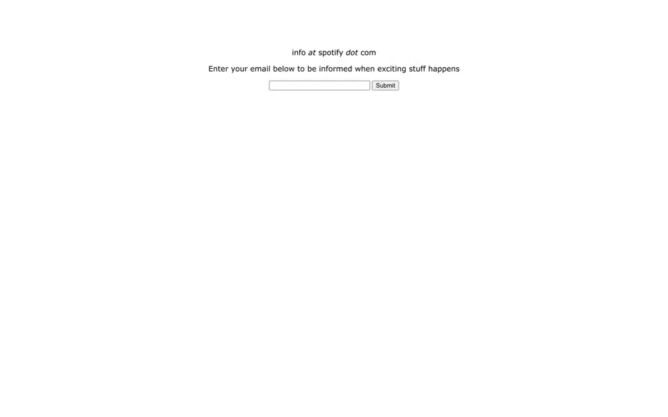 spotify.com homepage in 2006