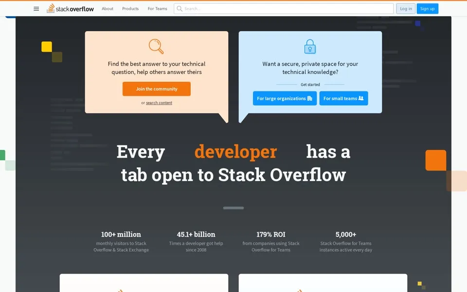 stackoverflow.com homepage in 2022