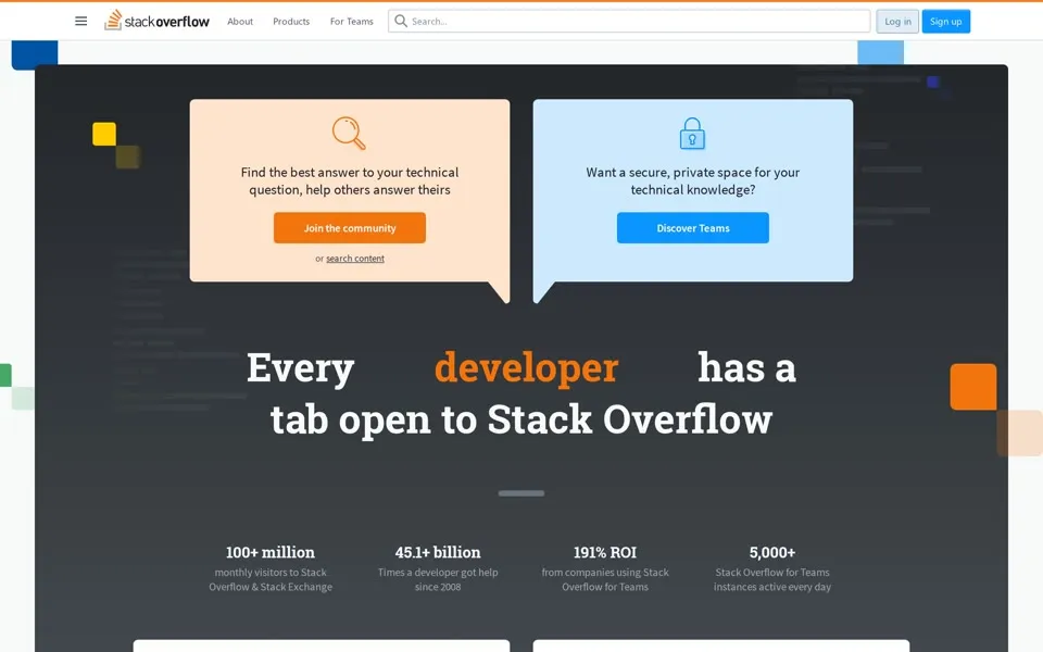 stackoverflow.com homepage in 2023