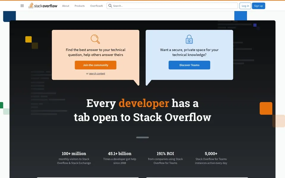 stackoverflow.com homepage in 2024