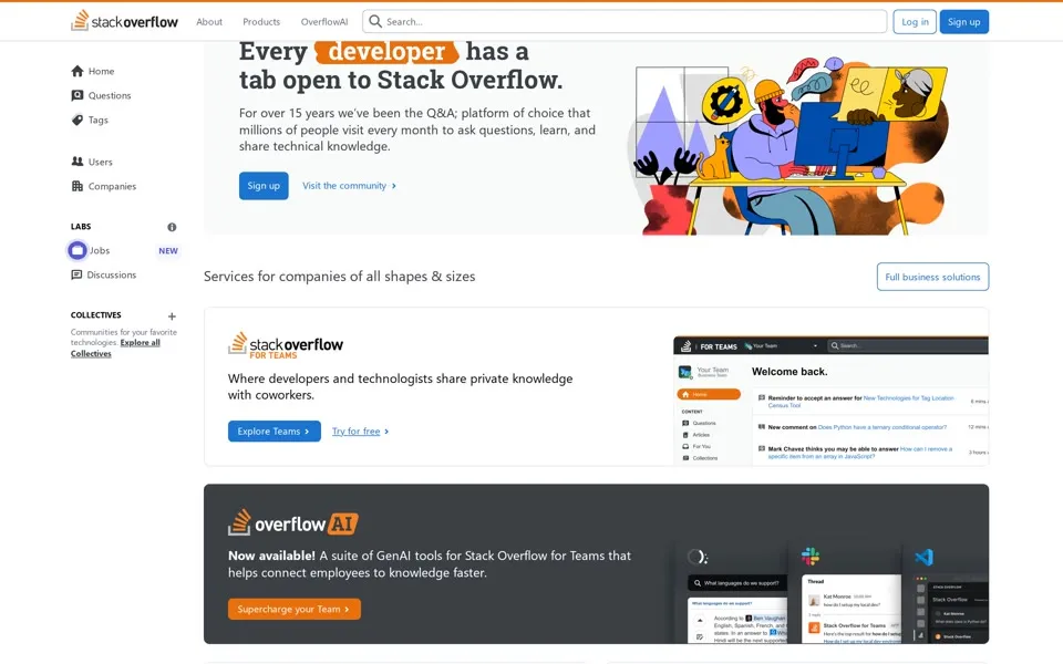 stackoverflow.com homepage in 2025