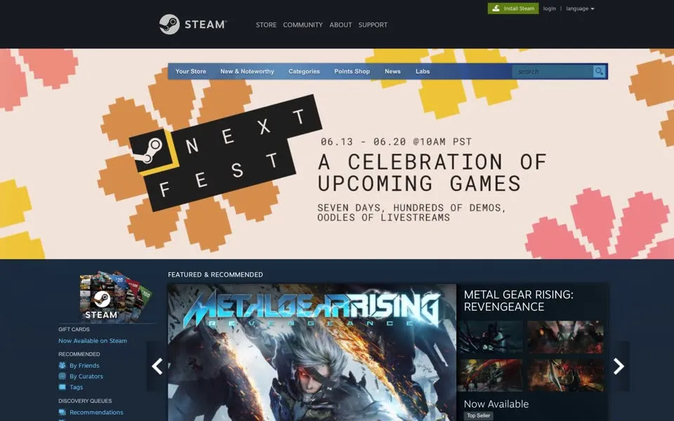 steampowered.com homepage in 2022