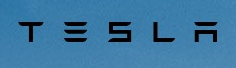 Tesla logo on the 2021 tesla.com homepage: The wordmark changes from white to black.