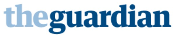 The Guardian logo on the 2012 theguardian.com homepage: Pale blue “the” replaces .co.uk on the US edition wordmark