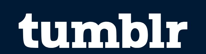 Tumblr logo on the 2022 tumblr.com homepage: heavier, flatter wordmark on navy
