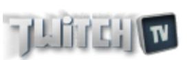 Twitch logo on the 2011 twitch.tv homepage: grey metallic TWITCH lettering with a TV badge (a Justin.tv legacy)