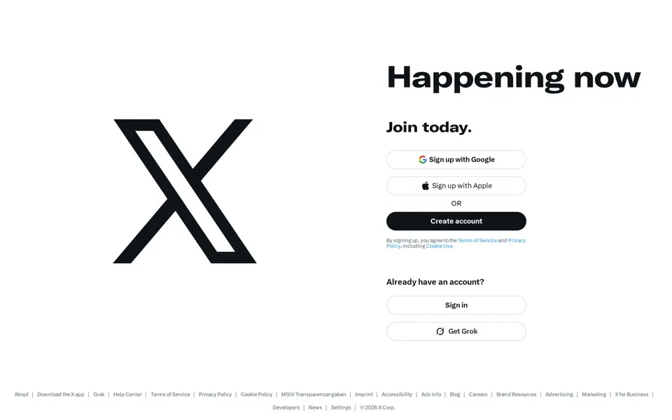 twitter.com homepage in 2026