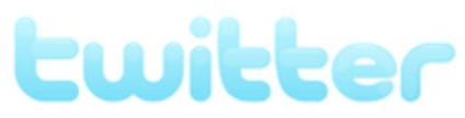 Twitter logo on the 2006 twitter.com homepage: pale-blue 'twitter' wordmark with rounded lowercase letters, no bird