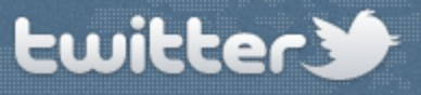 Twitter logo on the 2011 twitter.com homepage: white wordmark gains the bird: 'twitter' + a small bird on the right
