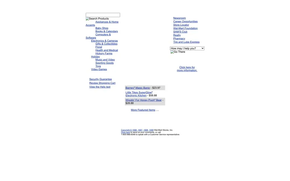 walmart.com homepage in 1999