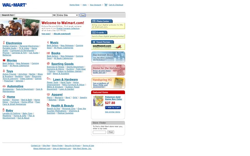 walmart.com homepage in 2000