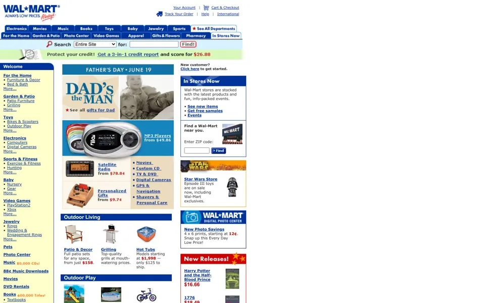 walmart.com homepage in 2005
