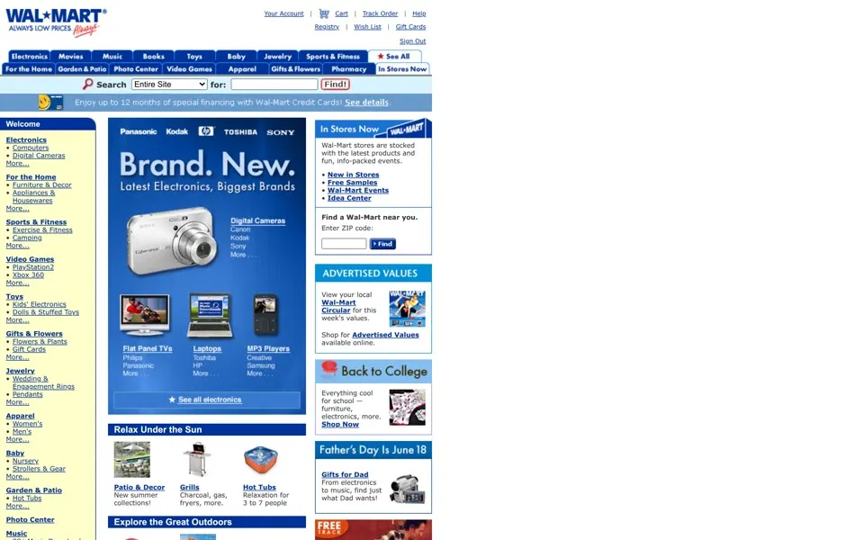 walmart.com homepage in 2006