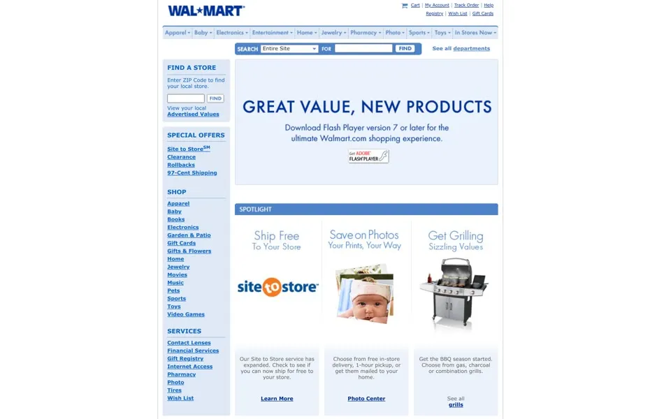 walmart.com homepage in 2007
