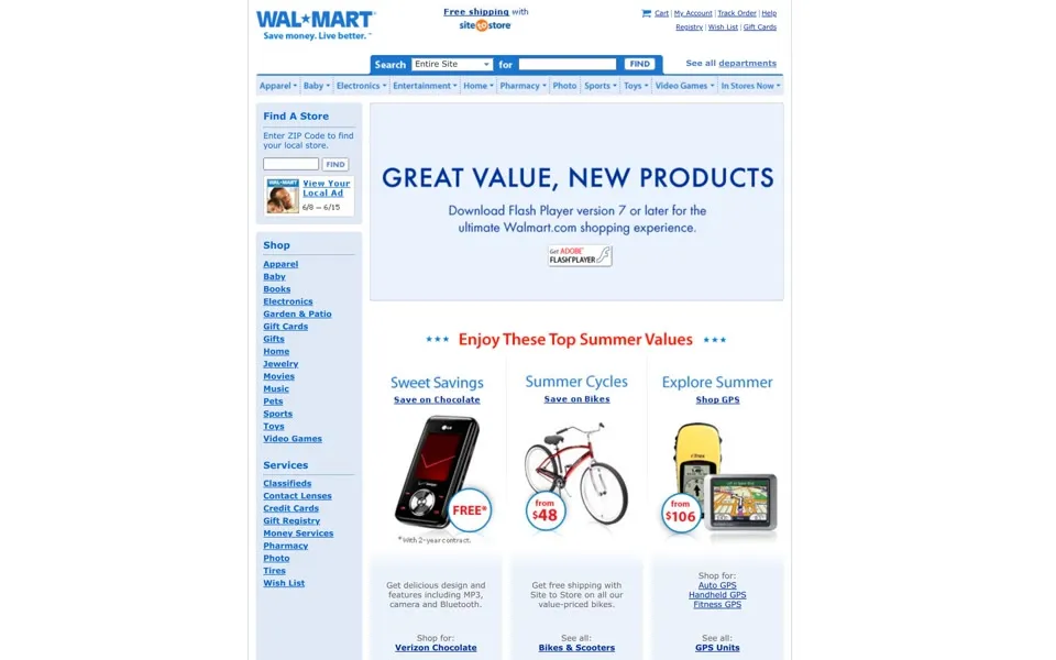 walmart.com homepage in 2008