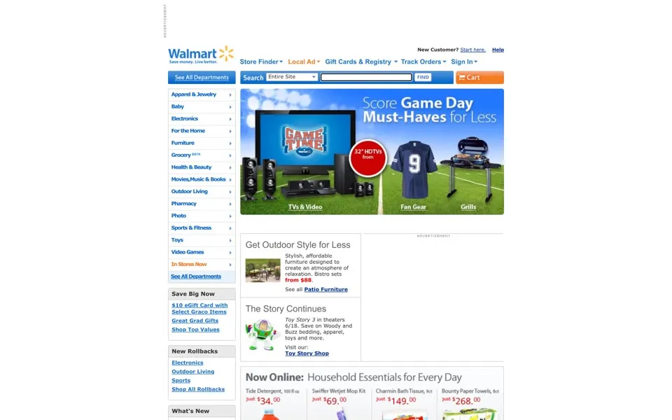 walmart.com homepage in 2010