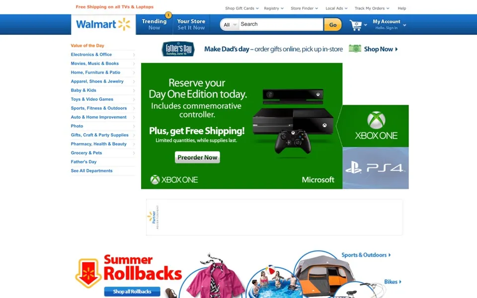 walmart.com homepage in 2013