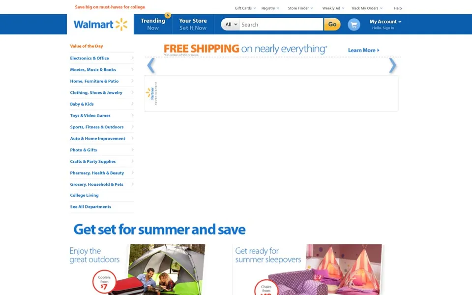 walmart.com homepage in 2014