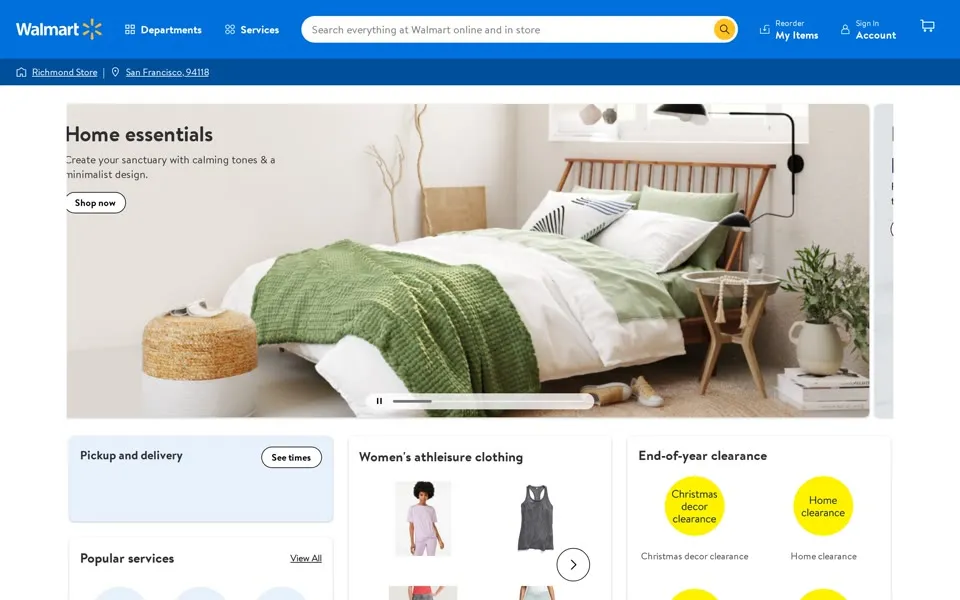 walmart.com homepage in 2022