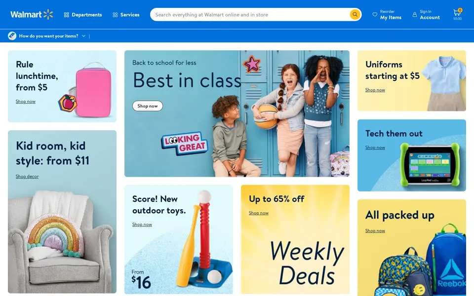 walmart.com homepage in 2023