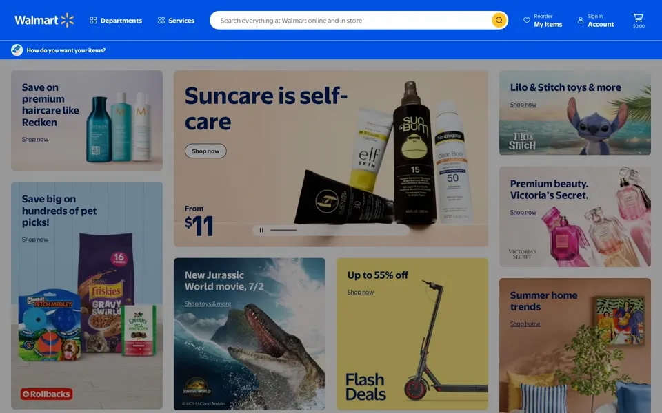 walmart.com homepage in 2025