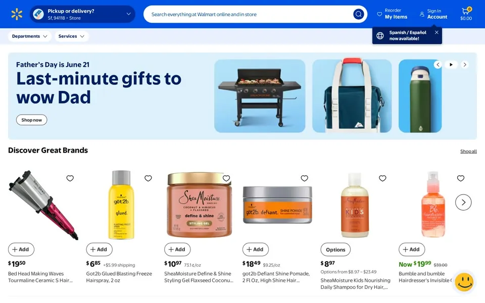 walmart.com homepage in 2026