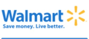 Walmart logo on the 2009 walmart.com homepage: the star is gone: a lighter Walmart wordmark with a yellow spark