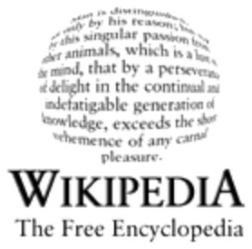 Wikipedia logo on the 2002 wikipedia.org homepage: text-filled sphere with the wordmark (English Main Page)