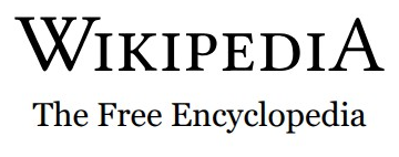 Wikipedia logo on the 2018 wikipedia.org homepage: wordmark with 'The Free Encyclopedia' under it (the line is on the page from 2016)