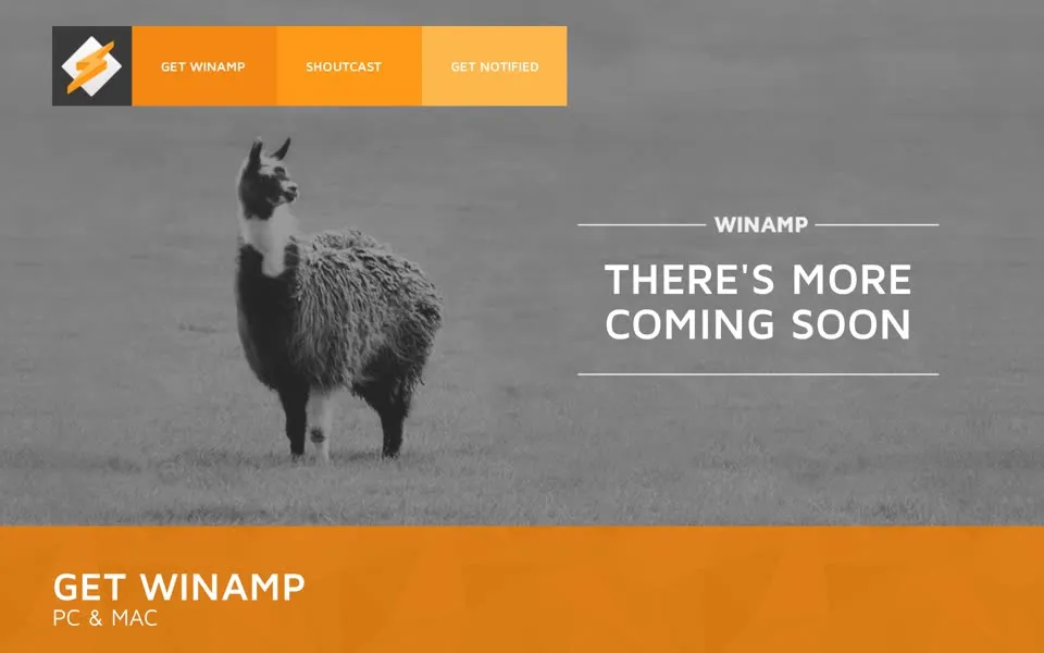 winamp.com homepage in 2015