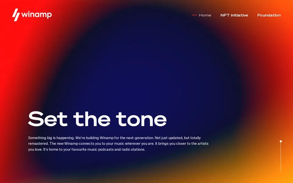 winamp.com homepage in 2022