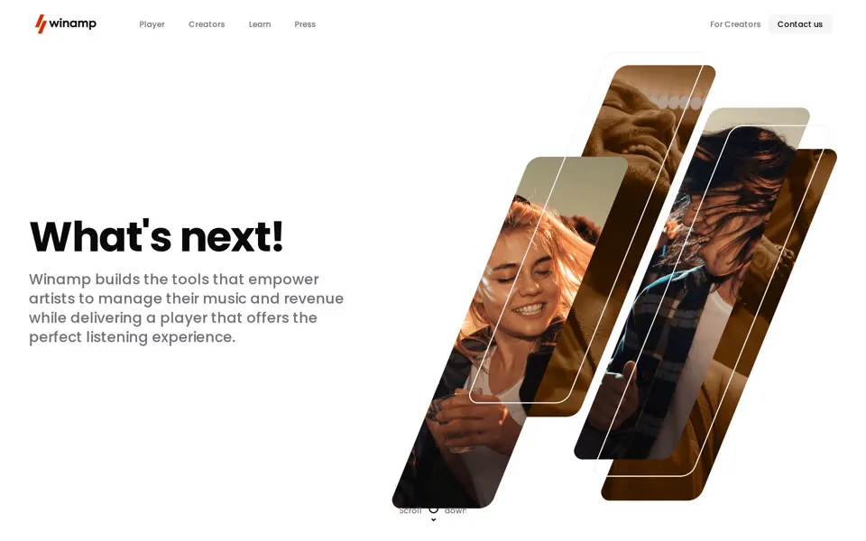winamp.com homepage in 2024