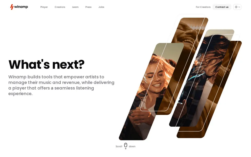 winamp.com homepage in 2025