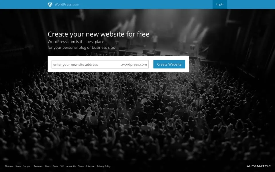 wordpress.com homepage in 2014