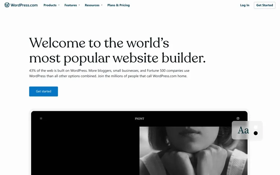 wordpress.com homepage in 2023