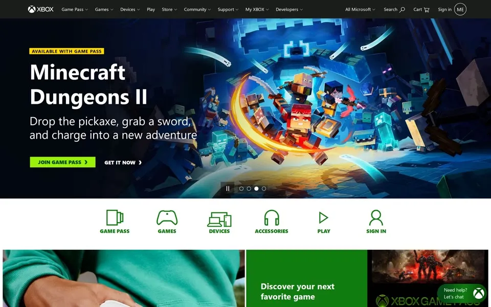xbox.com homepage in 2026