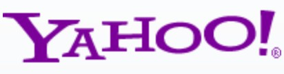Yahoo logo on the 2010 yahoo.com homepage: red → purple gradient wordmark