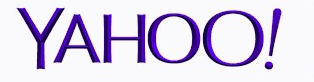 Yahoo logo on the 2014 yahoo.com homepage: serif purple → thin sans-serif indigo capitals (the 2013 redesign)